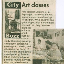 artist- Lakshmi Shankarreddy - San Francisco Bay Area - art classes - California- times of India newspaper - Bangalore times- Bengaluru