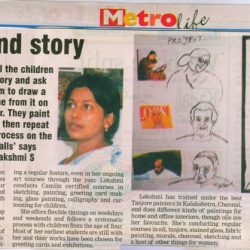 artist- Lakshmi Shankarreddy - San Francisco Bay Area - art classes - California- deccan herald newspaper - art and story - mural painting - creativity on walls - Bengaluru