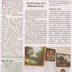 a world of color- artist - lakshmi Shankarreddy- oil paintings - art shows - the Hindu - newspaper - art classes