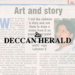 artist- Lakshmi Shankarreddy - San Francisco Bay Area - art classes - California- deccan herald newspaper - art and story - mural painting - creativity on walls - Bengaluru fuzzy